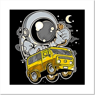 Astronaut Car Racer • Funny And Cool Sci-Fi Cartoon Drawing Design Great For Any Occasion And For Everyone Posters and Art